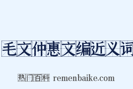 毛文仲惠文编近义词是什么意思的图片